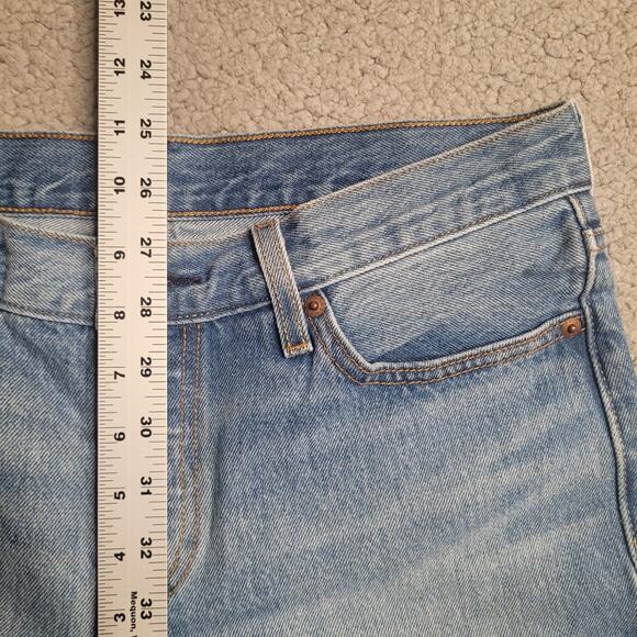 Levi's 501 Jeans Womens 32x27 Blue Denim Button Fly Mid Rise Tapered Distressed - Picture 8 of 9